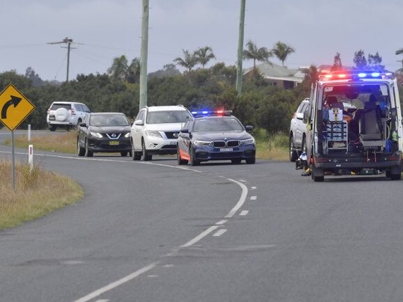 NSW Ambulance paramedics were called after a man was discovered collapsed beside Southbank Road, Palmers Channel.