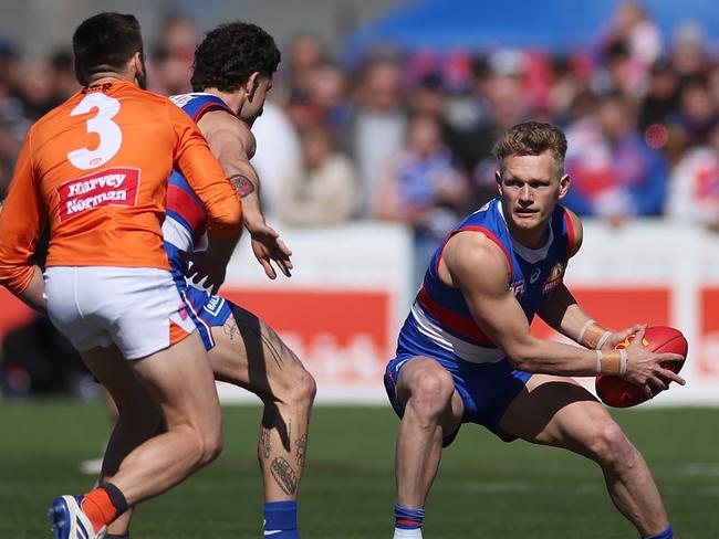 Adam Treloar was able to play through his calf complaint against GWS in Ballarat. Picture: Getty Images