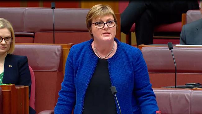 Liberal senator Linda Reynolds is questioned about Brittany Higgins during Senate Question Time on February 23 Pictur: APH via NCA NewsWire