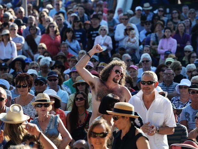 A large crowd gathered to watch Lionel Cole and band perform on the Oceanfront Stage during the Manly Jazz festival in 2014. Picture: Braden Fastier