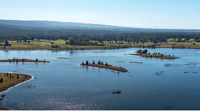 An aerial photo of Penrith Lakes.