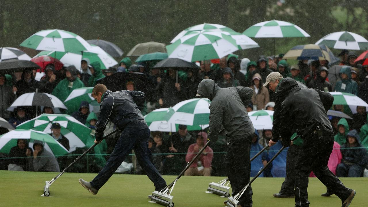 Play was called off in round three with the leaders on the seventh hole.