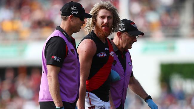 Dyson Heppell started well before being crunched. Pic: Getty Images