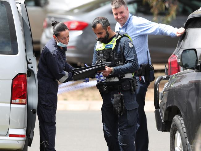 Crime scene at Mount Helen  where a woman has been arrested after she allegedly stabbed a man to death. Saturday, December 28. 2024. Picture: David Crosling