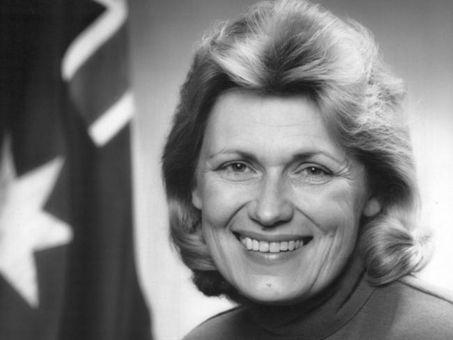 Hawke government minister Ros Kelly, pictured in 1990. The infamous use of a whiteboard in her office to allocate sporting grants led to her resigning in disgrace.