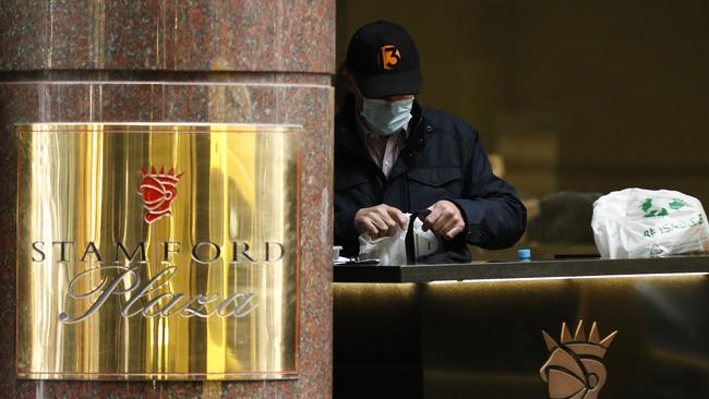 The Stamford Hotel in Melbourne was used in the state government’s initial hotel quarantine program. Picture: Getty Images