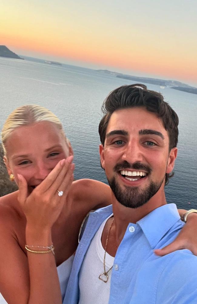 Josh Daicos and Annalise Dalins announced their engagement on Instagram. Picture: Instagram