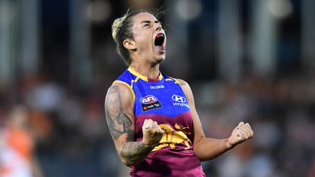 Lions forward Jess Wuetschner has kicked six goals this season. Picture: AAP