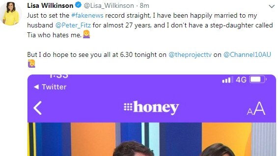 Lisa Wilkinson Tweets &amp; 9Honey Article