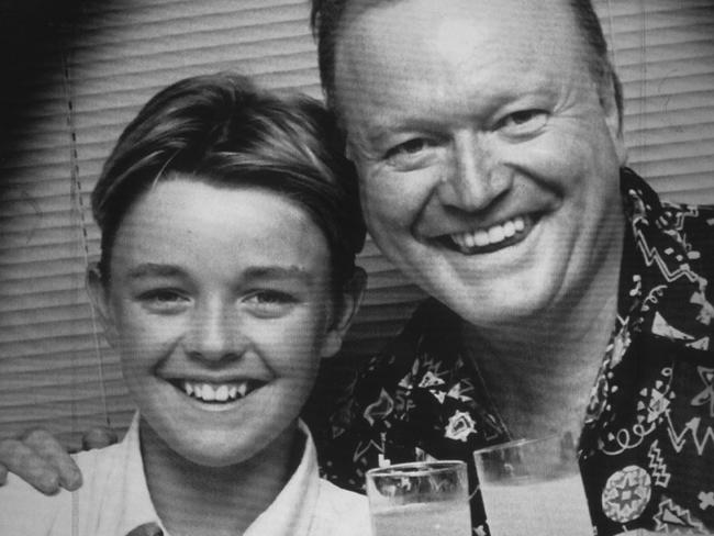 Bert Newton and son Matthew in Melbourne in 1991. Picture: Newton family