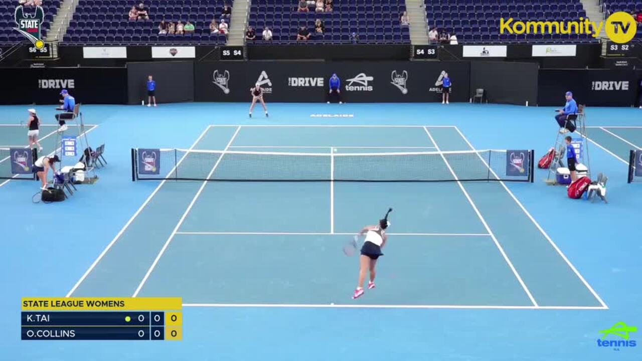 Replay: Tennis SA State League Grand finals Day 3 Kristina Tai (The Drive) v Olivia Collins (Seacliff) Women's singles 4 or doubles