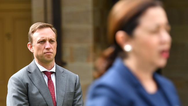 Deputy Premier and Health Minister Steven Miles and Premier Annastacia Palaszczuk. Picture: AAP/Darren England