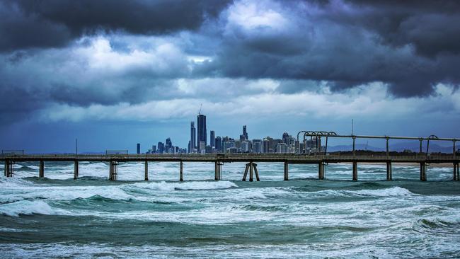 Wet and windy weather on the Gold Coast. Picture: Nigel Hallett