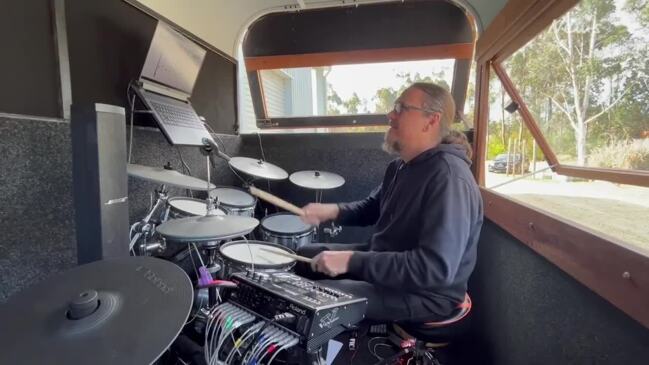 Revealed How musician transformed horse float into drum classroom