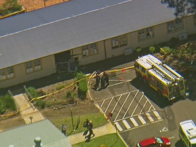 Emergency services at the school. Picture: Seven News