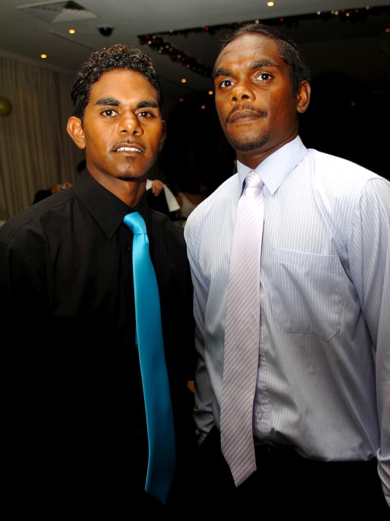 Lachlan Farrar and Matthew Ferber at the 2009 St John’s Catholic Senior College formal. Picture: NT NEWS