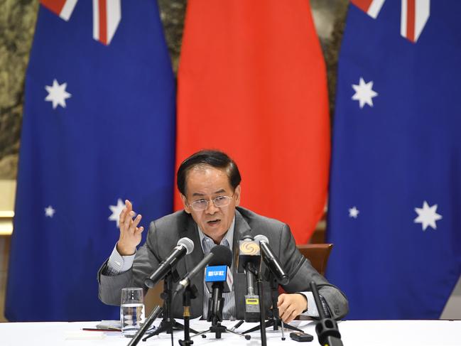 Chinese Ambassador to Australia Cheng Jingye. Picture: Lukas Coch/AAP