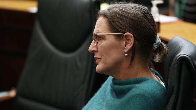 Greens leader Cassy O'Connor during question time in State Parliament. Picture: Zak Simmonds