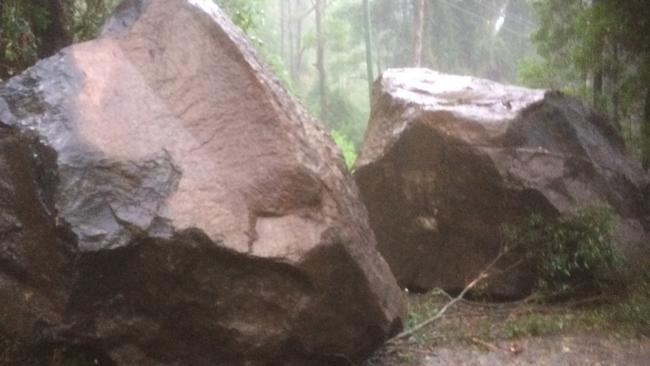 Police are urging motorists to avoid Tamborine Mountain Road after a landslide today. Picture: QLD Police