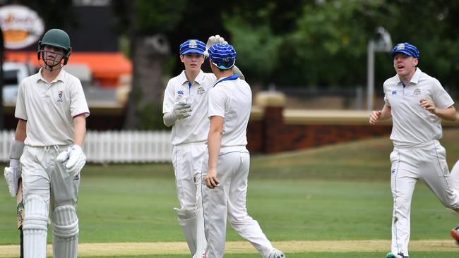 Matthew Fielding congratulates a teammate.. Picture, John Gass