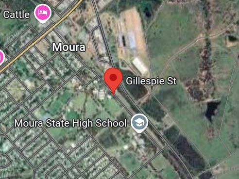 A man has crashed into a tree at Gillespie Street in Moura.