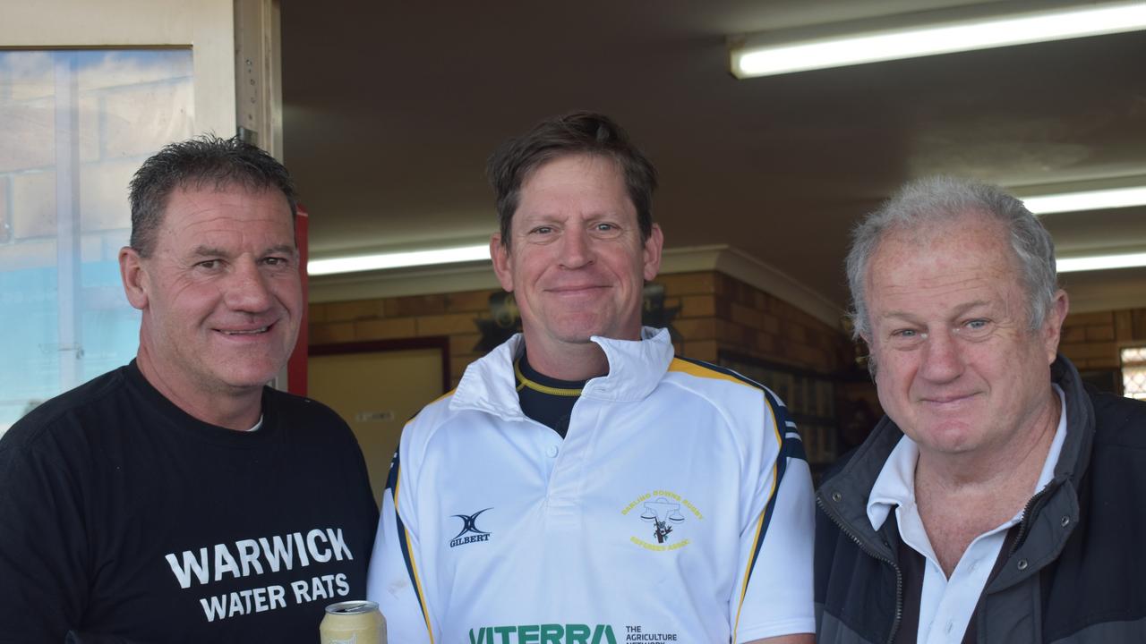 Peter Rutledge, Tim Biggs, and Al Blyton at the Warwick Water Rats reunion round on July 10, 2021.