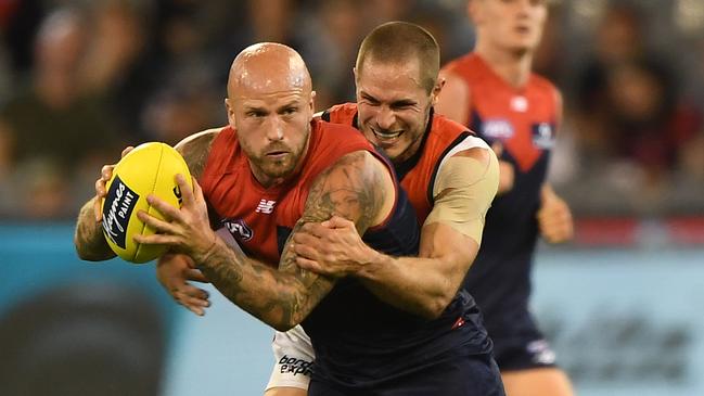 Demons veteran Nathan Jones is under pressure to hold his spot. Picture: AAP