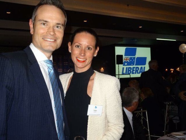 Tim James and his wife Nikki at a local Liberal Party event.