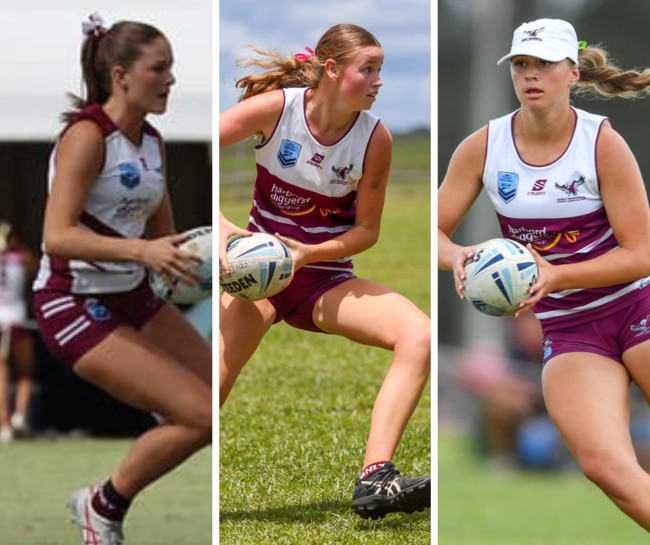 Chase Perrett, Carissa Smyth and Coco Marsters of the Manly Womens 20s. Pictures: Matt Long