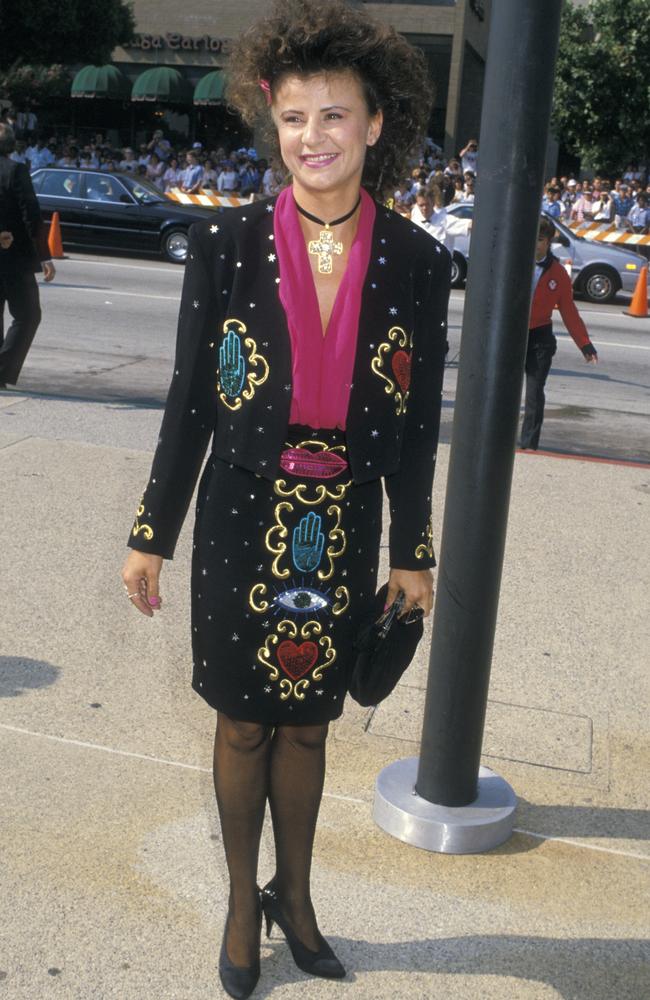 It wasn’t the Emmys in the 80s without a pop of bright pink. Picture: Getty Images.