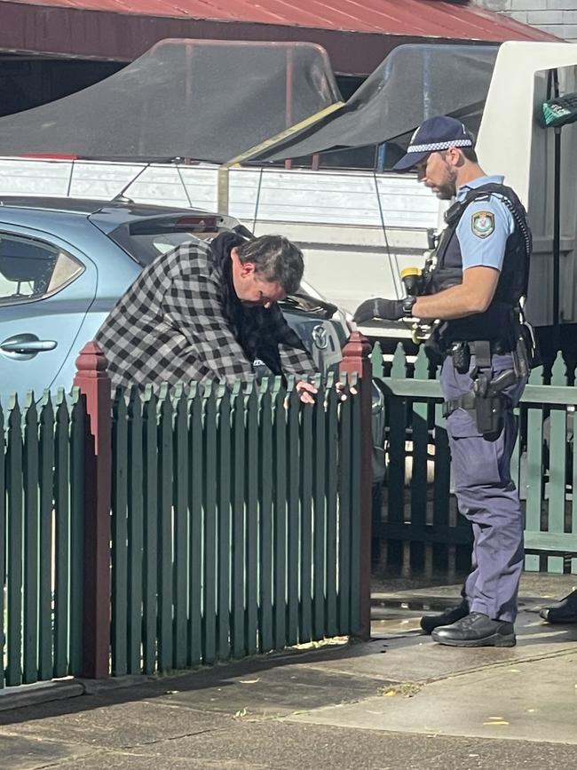 Police were quickly on the scene and placed the man under arrest. Picture: The Daily Telegraph