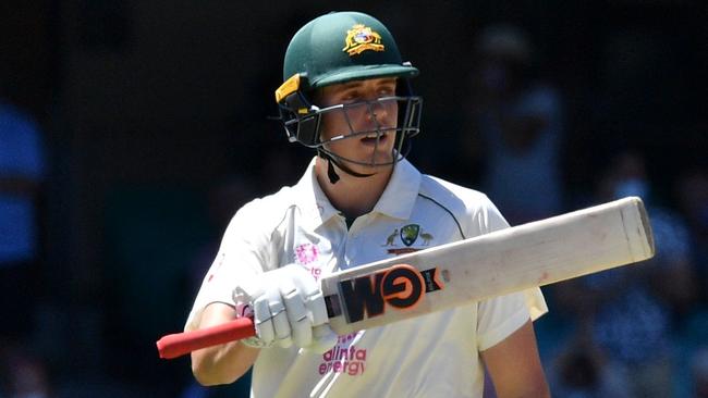 Cameron Green brings up his half century at the SCG against India. Picture: Saeed Khan/AFP