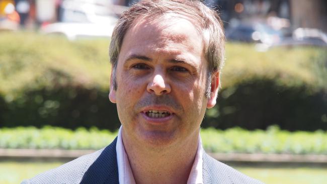 Property Council of Australia Tasmanian Executive Director Brian Wightman during a press conference on the Parliament Lawns.