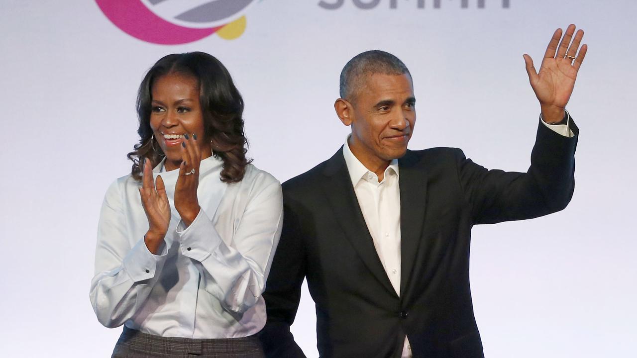 The Obamas are also signed with the Harry Walker Agency. Picture: AP/Charles Rex Arbogast