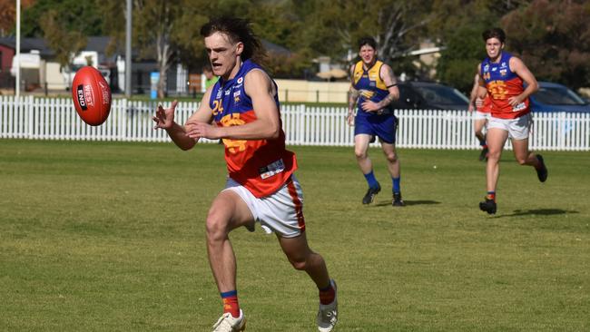 James Ellis hunts down one of his 17 goals. Picture: Aaron Burgess