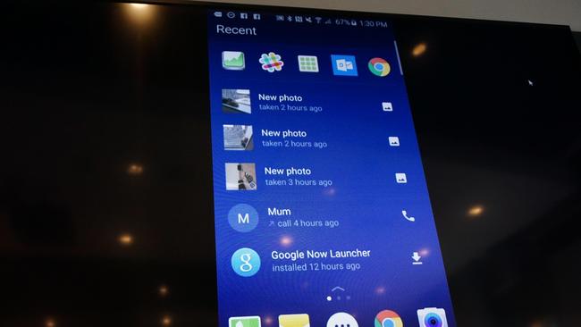 Recent activities, part of Microsoft's new Android launcher.