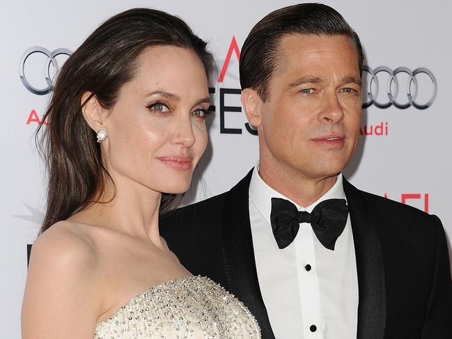 HOLLYWOOD, CA - NOVEMBER 05:  Angelina Jolie and Brad Pitt attend the premiere of "By the Sea" at the 2015 AFI Fest at TCL Chinese 6 Theatres on November 5, 2015 in Hollywood, California.  (Photo by Jason LaVeris/FilmMagic)