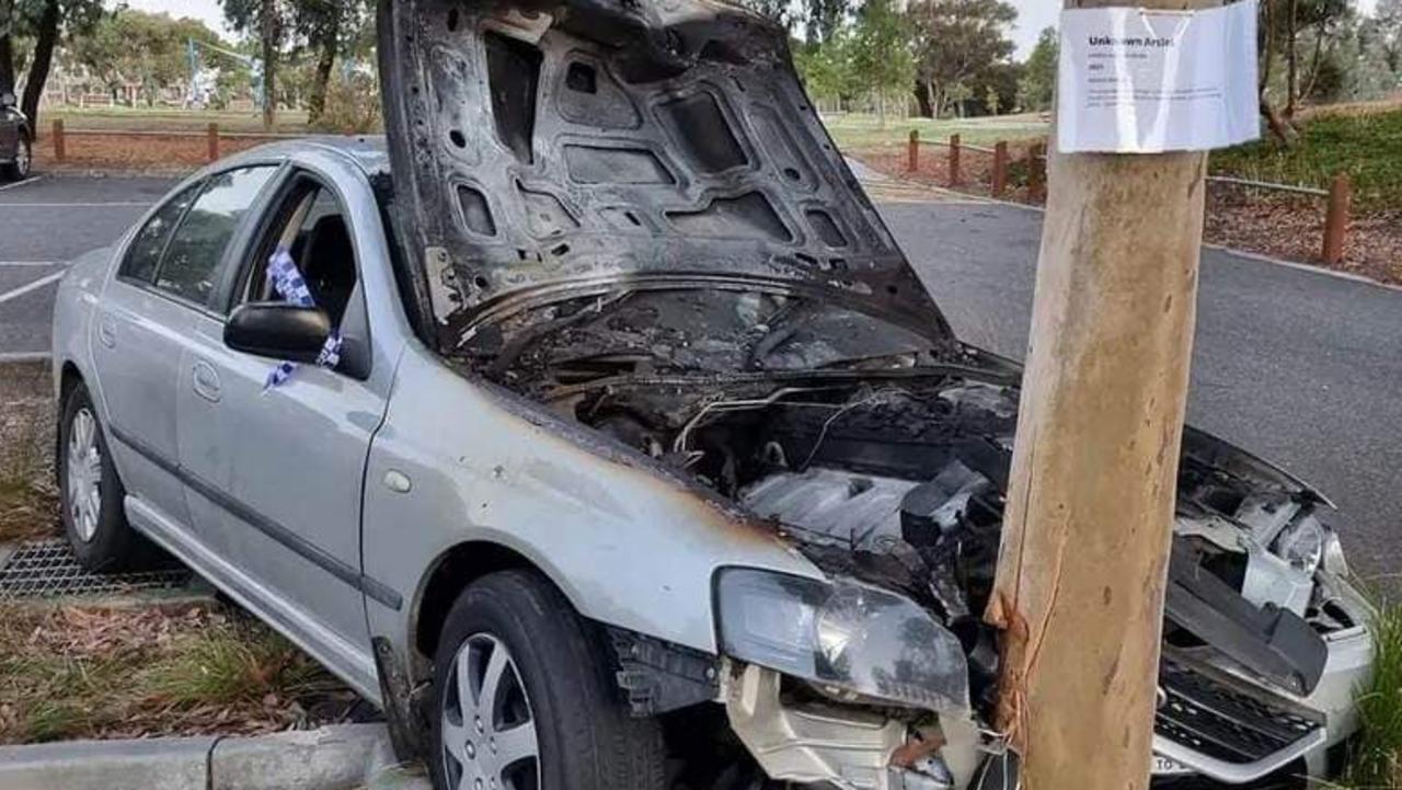 West Footscray car crash scene turned into joke art installation ...