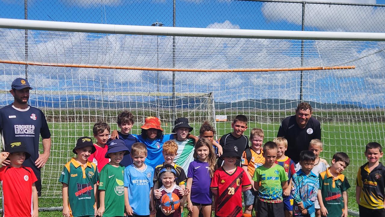 Young FNG players participating in the first edition of the Football Queensland and Brisbane Roar FC Holiday Clinics. Picture: Football Queensland.