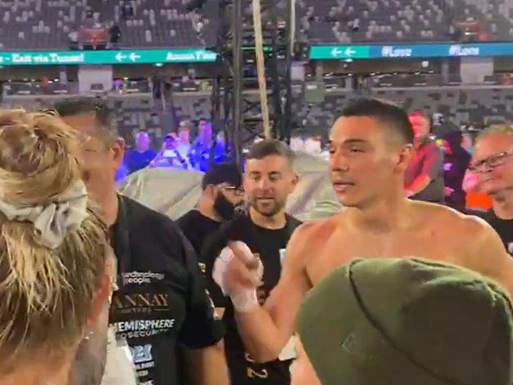 Tim Tszyu returned serve. Photo: Twitter, NunanBoyPromo.