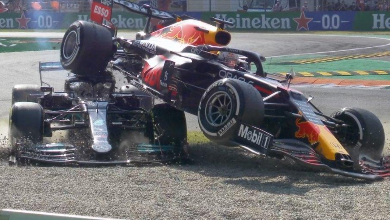 Lewis Hamilton was lucky to escape this terrifying crash unharmed.