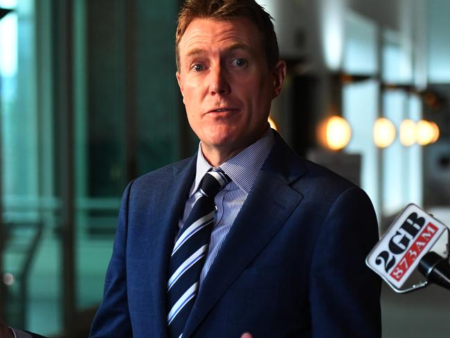 CANBERRA, AUSTRALIA - JUNE 16: Attorney-General Christian Porter during a press conference at Parliament House on June 16, 2020 in Canberra, Australia. Three Victorian Labor MPs have resigned amid corruption and branch stacking allegations following an investigation by The Age newspaper and 60 minutes which aired on Sunday night. (Photo by Sam Mooy/Getty Images)