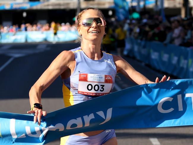 Lumary City-Bay Fun Run, 17th September 2023. WomenÃ&#149;s winner Genevieve Gregson. Picture: Kelly Barnes