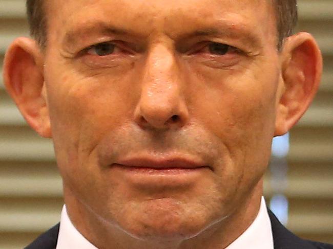 Former PM Tony Abbott in his new Backbenchers office at Parliament House in Canberra.