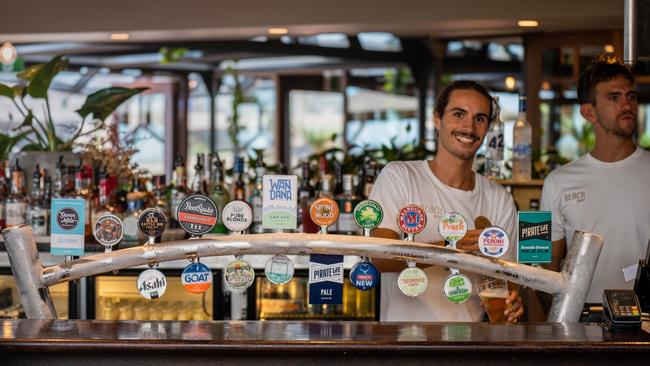 Staff serve drinks at the Byron Beach Hotel. Picture: Contributed