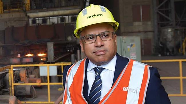 GFG Alliance executive chairman Sanjeev Gupta at the Whyalla steelworks.