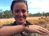 Adelaide University PhD student Sophie Harrison with a new tarantula