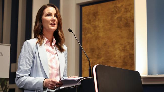 Cairns Mayor Amy Eden speaks at the UDIA Queensland Cairns mayoral address lunch. Picture: Brendan Radke