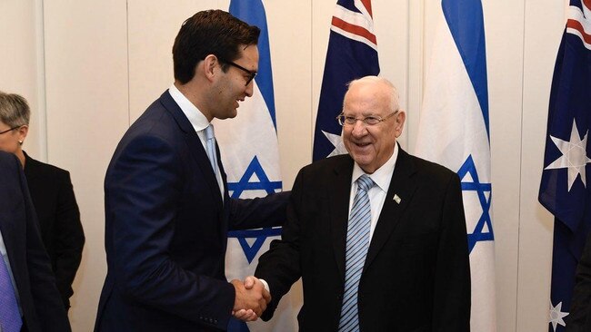 Labor MP Josh Burns meeting Israeli President Reuven Rivlin. Photo: Twitter