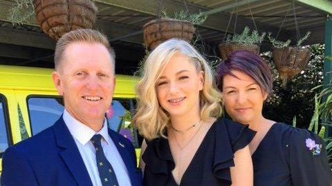 Allan, Olivia, and Beverley Harwood at Olivia's formal. Picture: Contributed